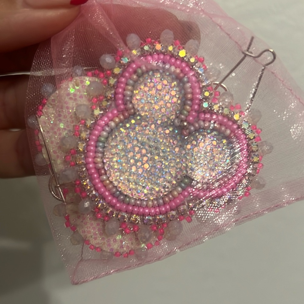 Beaded earrings Minnie Mouse